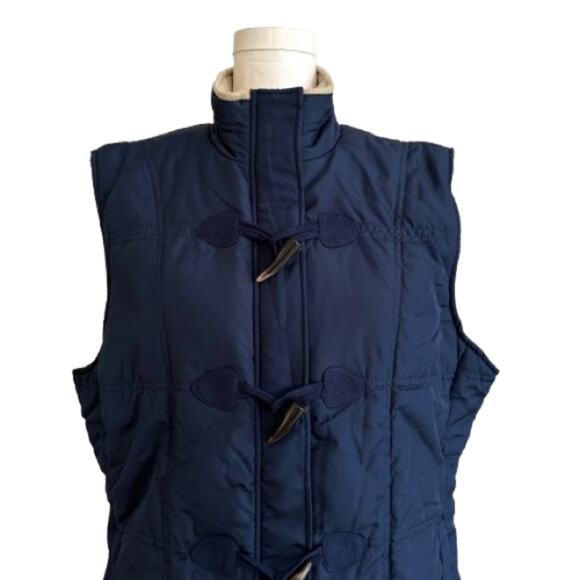 Jason Maxwell Navy Blue Toggle Zipper Closure Sleeveless Vest Coat Size XL NEW - Picture 3 of 12